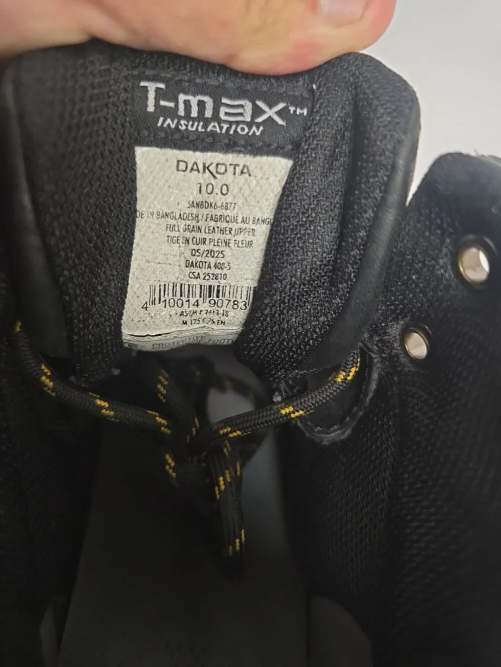 Dakota Men's 6'' 877 Steel Toe Steel Plate Work Boots Black Leather Size 10M